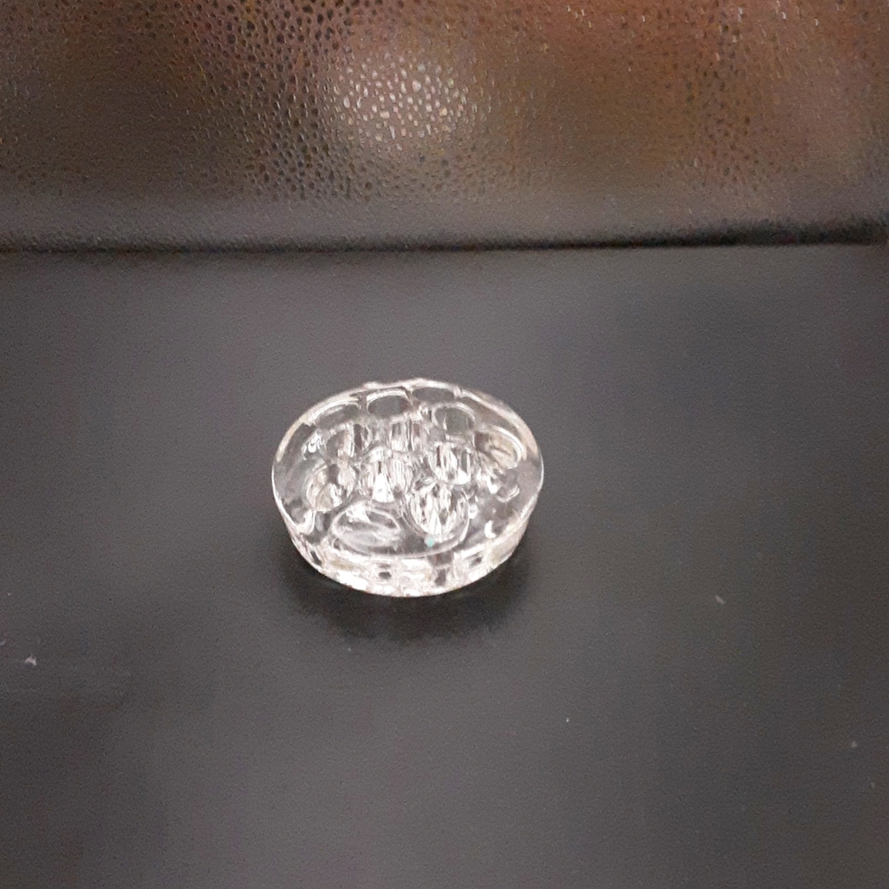 Vintage Small Glass Flower Frog w/ 10 Holes 3"
